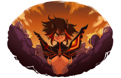 muy-mal:  SSDF2014-02 — “Life Fiber Synchronization, Kamui Senketsu!”  Goddamn Ryuko looks awesome in your style. Cute, but very pissed. So that&rsquo;s fitting.  XD