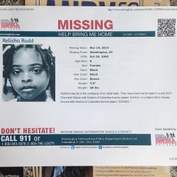 softboocollective:  slightlypsychicparade:  elleduzitwell:  DO NOT SCROLL PASS. THIS IS YOUR DAUGHTER, YOUR SISTER, YOUR FRIEND. PLEASE HELP TO BRING #relisha #rudd BACK HOME SAFE AND SOUND.  This isn’t a scam, or an abuser trying to find someone hiding