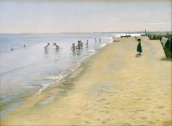 poboh:  Sommertag am Südstrand von Skagen, 1884, Peder Severin Krøyer. Danish (1851 - 1909) 