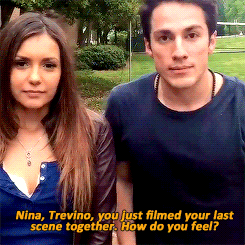 iwantyoudamon:  ninadobrev:   That’s a wrap on Elena and Tyler. We were just kids when we started the show, and we still are, 6 years later. #TVDFamily. Love you Trevino…❤️ @michael_trevino (x)
