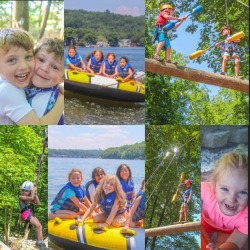today&rsquo;s camp cuties 🚤🤼‍♂️📸 #photography #nature #ziplining #tubing #highropes  (at Lake Hopatcong, New Jersey)