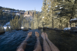larnbey:  ccklein:  Zach and I went to New Mexico for the New Year. Here we are, post 6 mile snow trek, enjoying the warm waters of an incredible natural hot springs. More trip pics here and here.