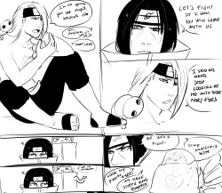 Today I watched my bf playing the last Naruto videogame and all the akatsuki’s creation, so I came back to my 14 years old xDDD Also the awesome moni158drew a few days ago all the akatsukis…*_* DEIDARA SO LITTLE, SO CUTE. AND SASORI. SASORI SUPER