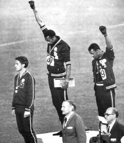 conveyerofcool:      Cool Photography: Black Power  Tommie Smith &amp; John Carlos then and now. The message is still the same Black Power. Conveyer Of Cool “Stay COOL” Tumblr | Facebook    