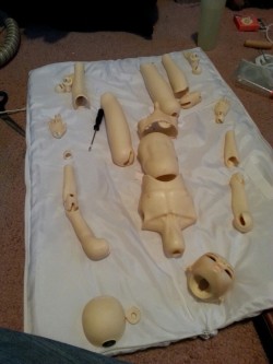 Doll maintenance! This probably looks awful to those who don&rsquo;t know the hobby XD