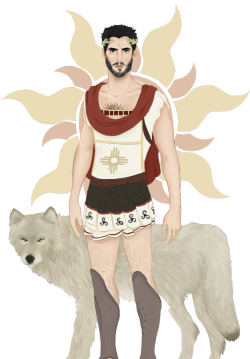 scerekqueen:  this was a commission for kerrie! it was super exciting to draw, they wanted derek as apollo and i was all about it. did you know that apollo is also known as the wolf god? because i didn’t i learned a thing, that’s super cool. 