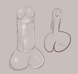 &ldquo;Draw a dick without looking at a reference&rdquo; contest between a rl friend who is not artistic at all and myself. Happy faces are silly