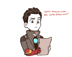 suppiedoodles:  So I saw the Avengers Academy concept art by the talented and wonderful artist-&gt; David Nakayama  I just had to draw Tony react to that amazing Steve concept art. &gt;w&lt; 