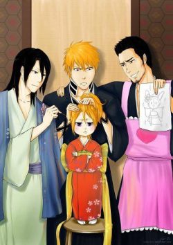 Lucía: daddy! pretty please! I wanna go with mommy&hellip; She&rsquo;s gonna give me a katana! Ichigo: stay quiet Lu-chan I almost finish. Byakuya, stay off please! Oyaji!! Shut the fuck off!!! Isshin: C'mon son!!! you have to hear your beautiful and