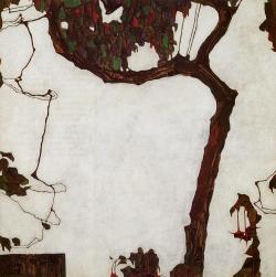 histoire-de-lart:  egon schiele, autumn tree with fuchsias, 1909, oil on canvas 