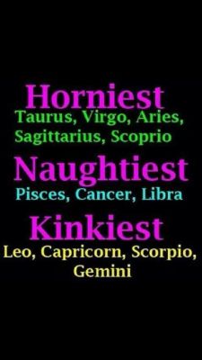 sirtrouble43:  terrideekitty:  lost-aella:  51scottish:  ildfd4ever:  darkbeastlydesires:    Cancer here… ;)   Leo… And it’s true…  Sir Trouble  Pieces here I am very naughty its true.. But I&rsquo;m also horrny all the time an a kinky natural
