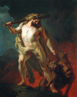 Hercules Removes Cerberus from the Gates of Hell Johann Koler, 1855