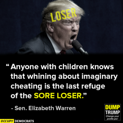liberalsarecool:  robertcmmacgregor:  Complaining about losing in a competition where cheating cannot be established, is a sign of a poor loser.  Trump needs every advantage possible just to be extremely below average.