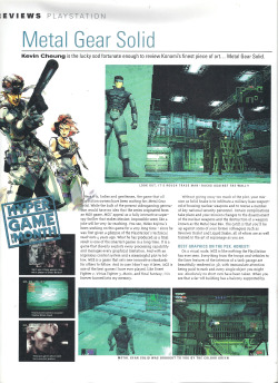 oldgamemags:  Hyper #65, March 1999 - review of Metal Gear Solid for the PSone!  Follow oldgamemags on Tumblr for more awesome scans from yesteryear!
