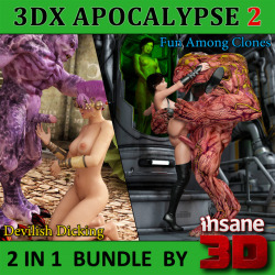 NEW mix of post-apocalyptic and parody themes. Two comics inside: &ldquo;Fun Among Clones&rdquo; and &ldquo;Devilish Dicking&rdquo;. 20% off until 11/30/2017! You’ll be entertained for house with this one! 3DX Apocalypse #2  http://renderoti.ca/3DX-Apocal