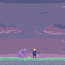seph-of-maryland:  High Five  featuring Acrid and Mercenary I wanted to give my wrist a rest from all the intense drawing I’ve been doing so I decided to play Risk of Rain all day, but that just made me want to do pixel art.  So mission failure, I