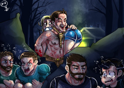   this is my submission to fanhaus Fanart book. @fanhausbooki was watching the dead by daylight funhaus gameplay, at that time. especially catching up with funhaus openhaus episode at that time, when they made fun of dead celebrity and very recently Robin