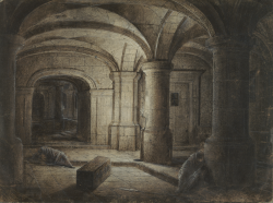scribe4haxan:  Church Crypt with Two Men Sleeping (17th century) ~ by Hendrick van Steenwyck the Younger… 