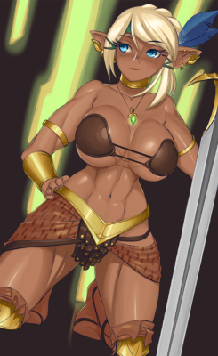 sexyshadowy:Commission of a mighty warrior elf for one Eirgallant.