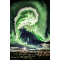 A Spiral Aurora over Iceland #nasa #apod #spiral #aurora #solar #storm #magnetosphere #olfusariver #selfoss #Iceland #sun #atmosphere #solarsystem #solarwind #space #science #astronomy