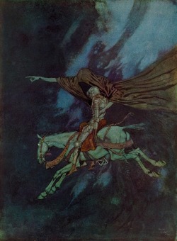 Edmund Dulac, Valley of The Shadow, Edgar Allan Poe’s Eldorado, Paris, 1909
