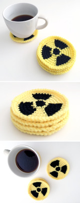 instructables:  Crochet Radioactive Coasters by hsmith06http://www.instructables.com/id/Radioactive-Coasters/ 