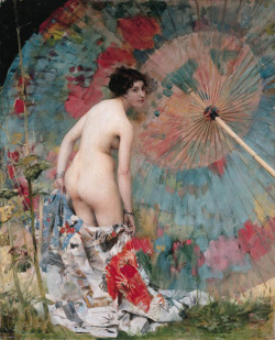 Jeune femme au parasol, Aimé Nicolas Morot. French (1850 - 1913)