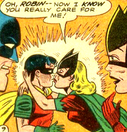 superdames:  HA! HA! HA! Batwoman later became a lesbian. —Batman #141 (1961) script by Bill Finger, art by Sheldon Moldoff