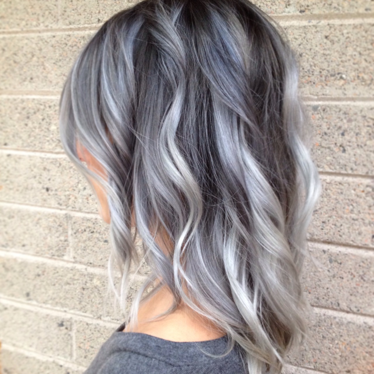 Young women with gray hair trend