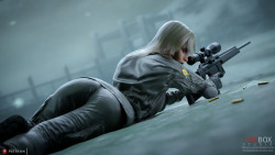 fireboxstudio: My Patreon -  Prone Sniper Wolf commission.   This was a commission which was initially meant to be a modelling shoot with a request of “Focus on the booty”.    These are FREE glorious 4K wallpapers as I love Sniper Wolf so much and