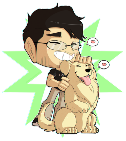 d-structive:  Just a chill ass quick doodle of some dood and his doggo.