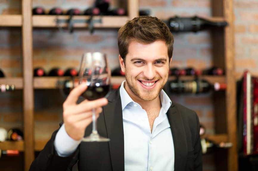 Man holding wine glass