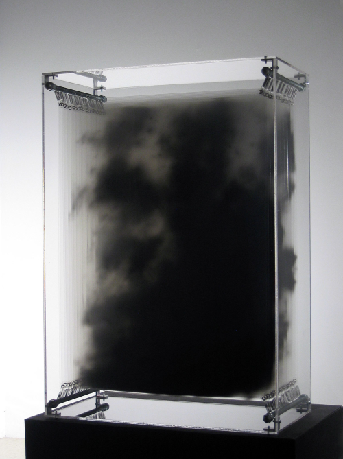 funeral:David Spriggs, Dark Matter, 2007Black paint on layered transparencies, display case