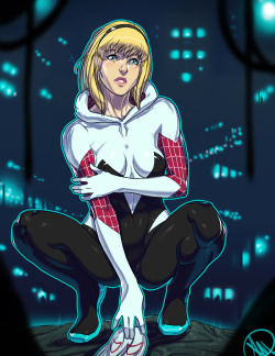 ganassaartwork:  Spider-Gwen To celebrate that Spider-Gwen comics is out here in Italy, an Italian customer commissioned this pinup of Spider-Gwen! Enjoy! 
