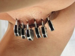 pussymodsgaloreThis photoset demonstrates one particular point, that if you have a sufficient number of outer labia piercings, then enforcing chastity is easy.
