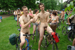 exposingexhibitionists:  Every once and a while I’m going to highlight one tumblr page by reblogging a series of their posts. This site highlights the Boys of the World Naked Bike Ride  Naked in Public for a Great Cause  FOLLOW THEM!  - http://wnbrboys.tu