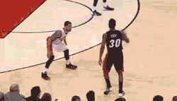nbacooldudes:  Miami Heat : 104 : : Toronto Raptors : 95 — November 5, 2013 Looks like Chris Bosh couldn’t handle the pressure of returning to Toronto because he planned the birth of his second child to coincide with Miami’s trip to the Air Canada