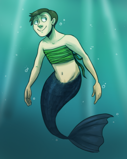 muffinpines:  Commission for mr-alec-winchester A trans merman with a seaweed binder! I thought that was p cute tbh haha  Commission info 
