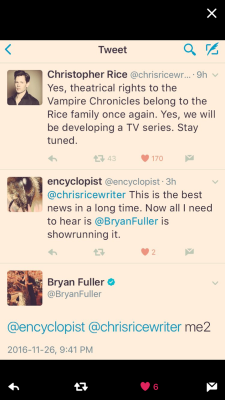 thisismydesignhannibal: So my brain can barely process this. The Vampire Chronicles (they’re wanting to do The Vampire Lestat first) done by Bryan Fuller!!!!!    Please universe…please make this happen for me! 