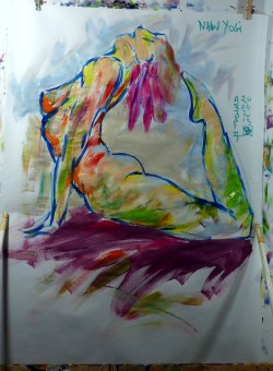 couleur-stephane:  I like  , to paint  nude and  dynamic   bodies..naked-yogi  photos are like that in   her blog ..( i did not ’ succed to contact the model  .. try ?)  Love