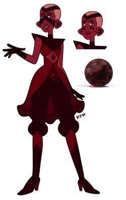 artifiziell:  the smol and the tol aka @gaartes Red Diamond and Carbonado make Cherry Diamondman who knew when they fused they would make Himalso an idea of what Carbonado’s eyes look like under her wrap