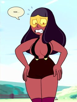 eyzmaster:  Steven Universe - Dr. Priyanka Maheswaran 07 by theEyZmaster  #costumeswap While  the hiatus’ finally coming to an end, I decided to have fun one more  time putting Connie’s mom into a gem’s clothes. This time as the Ruby  “Doc”!