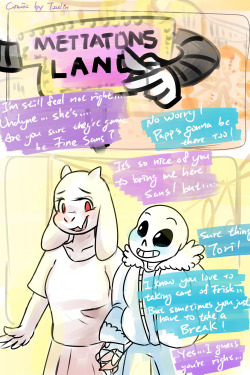 chrisnpics:Okay, this is another Soriel scene I made into short comic ,just a normal day when Sans suggested to take the one he love to have some fun, while Frisk is taking care by Undyne and Papyrus at alphys’ place. I’m still suffered from how slow