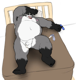 thisisnotathing:  Commission for fatbadjah of his fat badger Snoots experiencing some afterglow! ( FA ) 