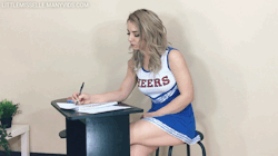 psy-faerie: Cheerleader Takes Your Virginity Ugh this is so boring! I don’t see why we have to be here for another hour.. Wait you’re that guy… Yeah you’re still a virgin aren’t you? So you’ve never seen tits like this in real life? Or pussy
