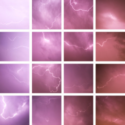 mythicbitchhh: benjoyment:  48 Shades of Lightning Taken from last night’s thunderstorm.(color hues are unretouched)   Hhhhhhhhh ❤️ 