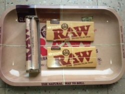 smokethesativa:    Raw Rolling Tray + Raw 110mm Roller + Raw King Size Rolling Papers Bundle  