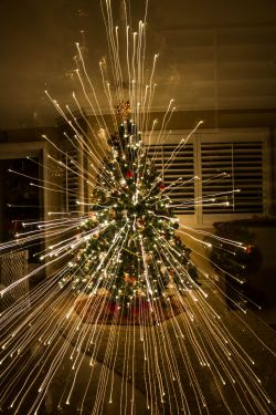 a-box-of-crayons:  telapathetic:  harunahikari:  stunningpicture:  Zoomed out while taking a picture of my Christmas tree  [ CHRISTMAS INTENSIFIES ]  nyoom  warp speed 
