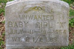 sixpenceee: On July 8, 1954, a premature baby of less than three pounds, which became known as “Unwanted Baby Girl X,” was discovered on the porch of 828 N. Elm St. She survived only a week. (Source) 