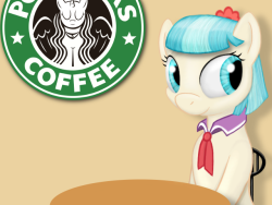 mlpfim-fanart:  Waiting for her coffee. by SimeonLeonard  What&rsquo;s her name?